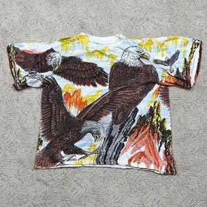 vintage all over print bald eagle tee